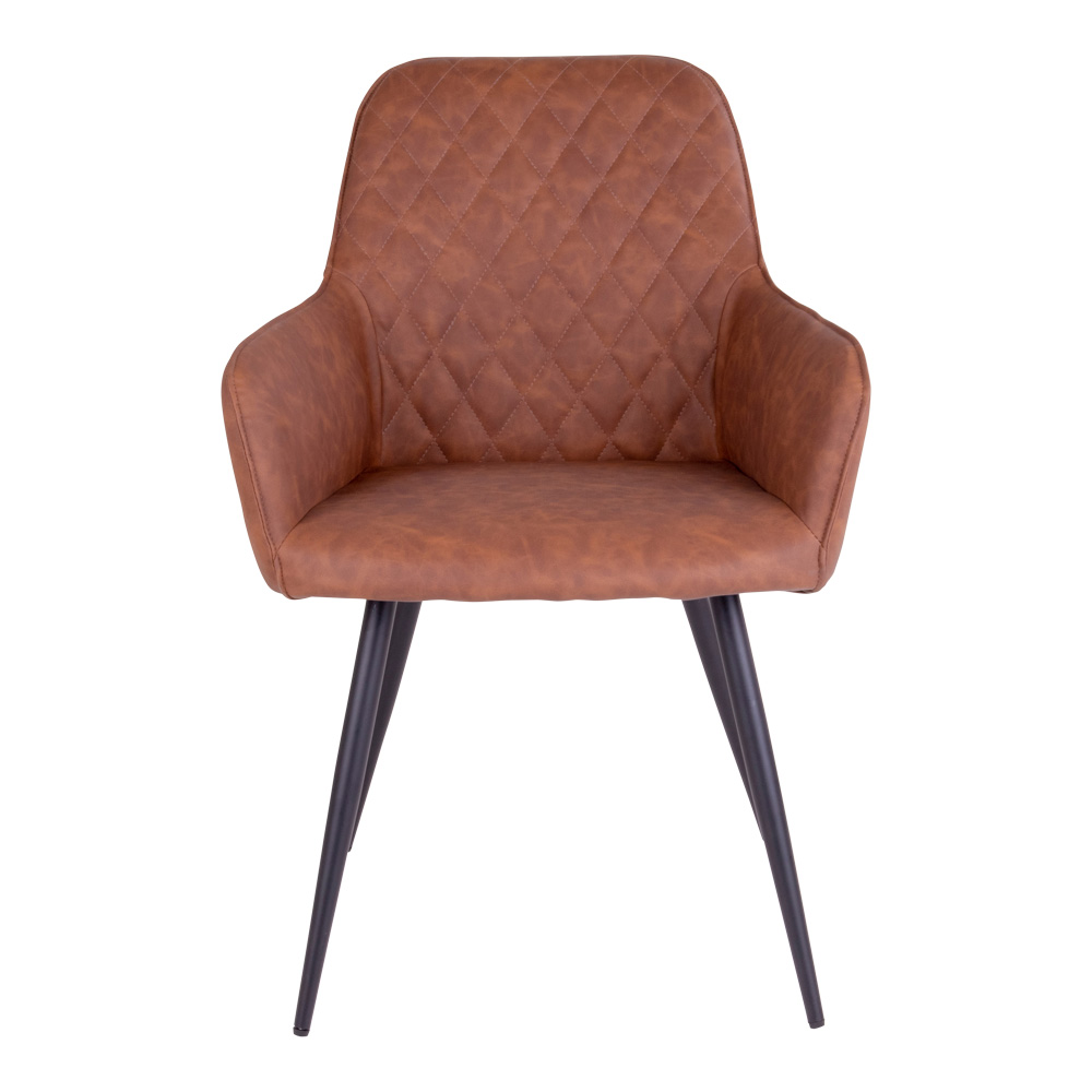 Billede af House Nordic Harbo Spisebordsstol - vintage brun kunstlæder 87