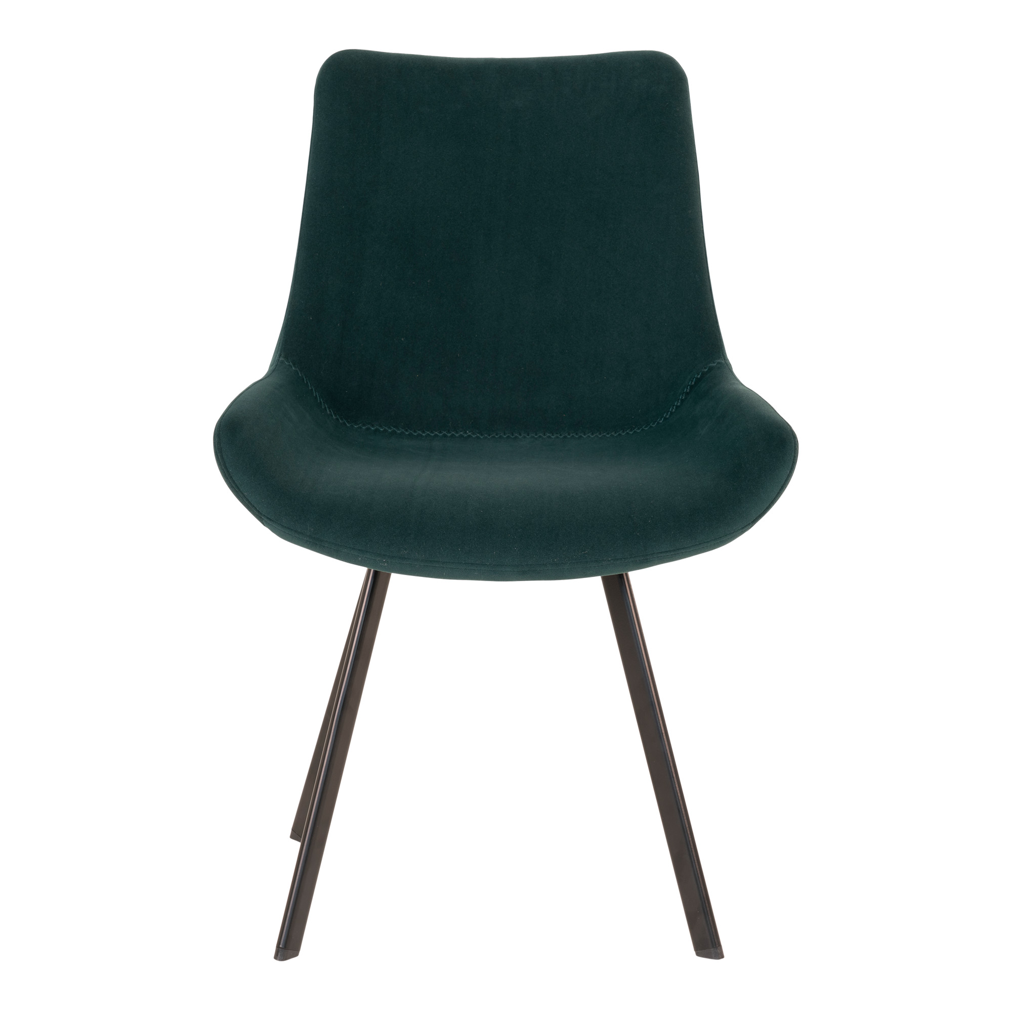 Billede af House Nordic Memphis Spisebordsstol - grøn velour med sorte ben 86