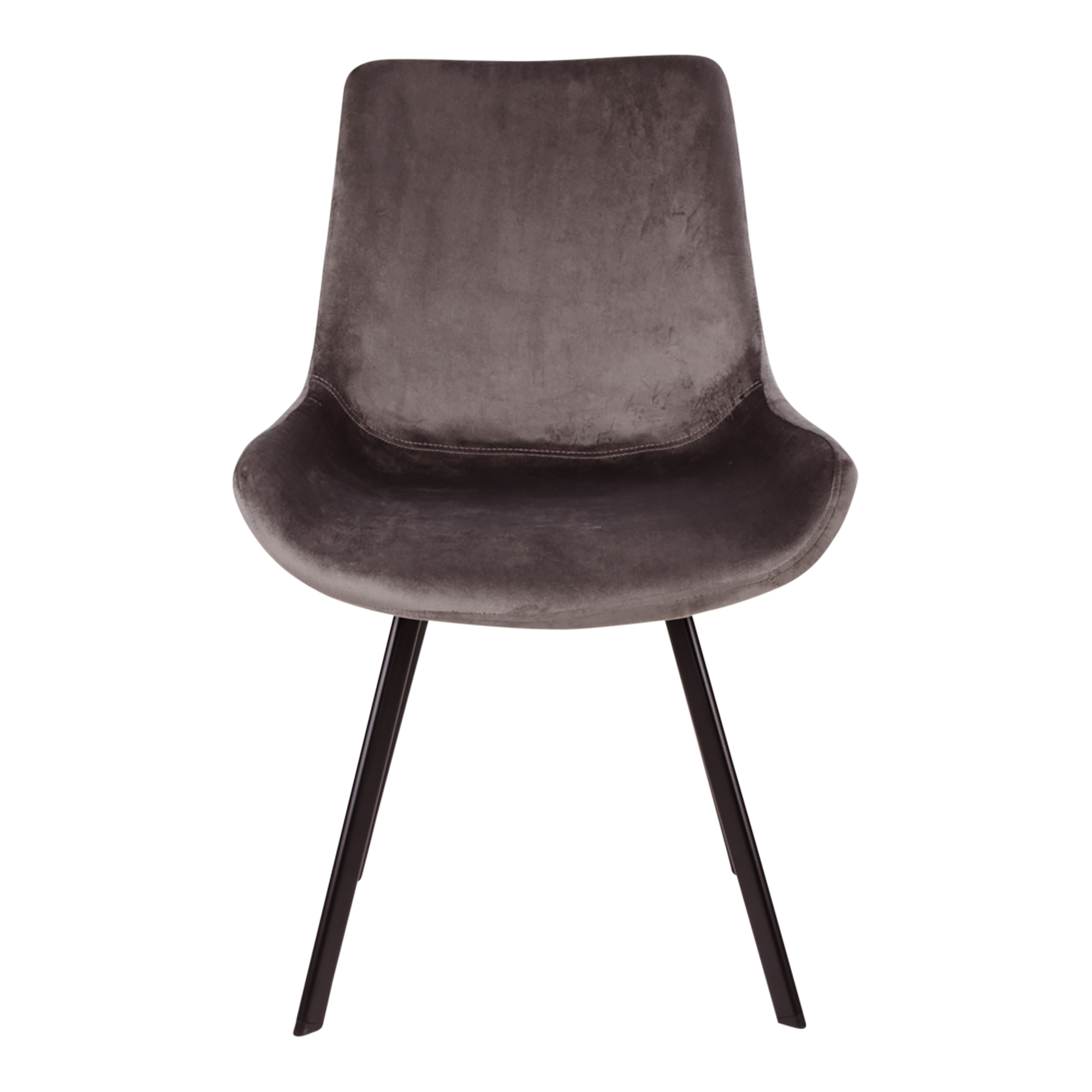 Se House Nordic Memphis Spisebordsstol - grå velour med sorte ben 86 hos Hoejgaardbrugskunst.dk