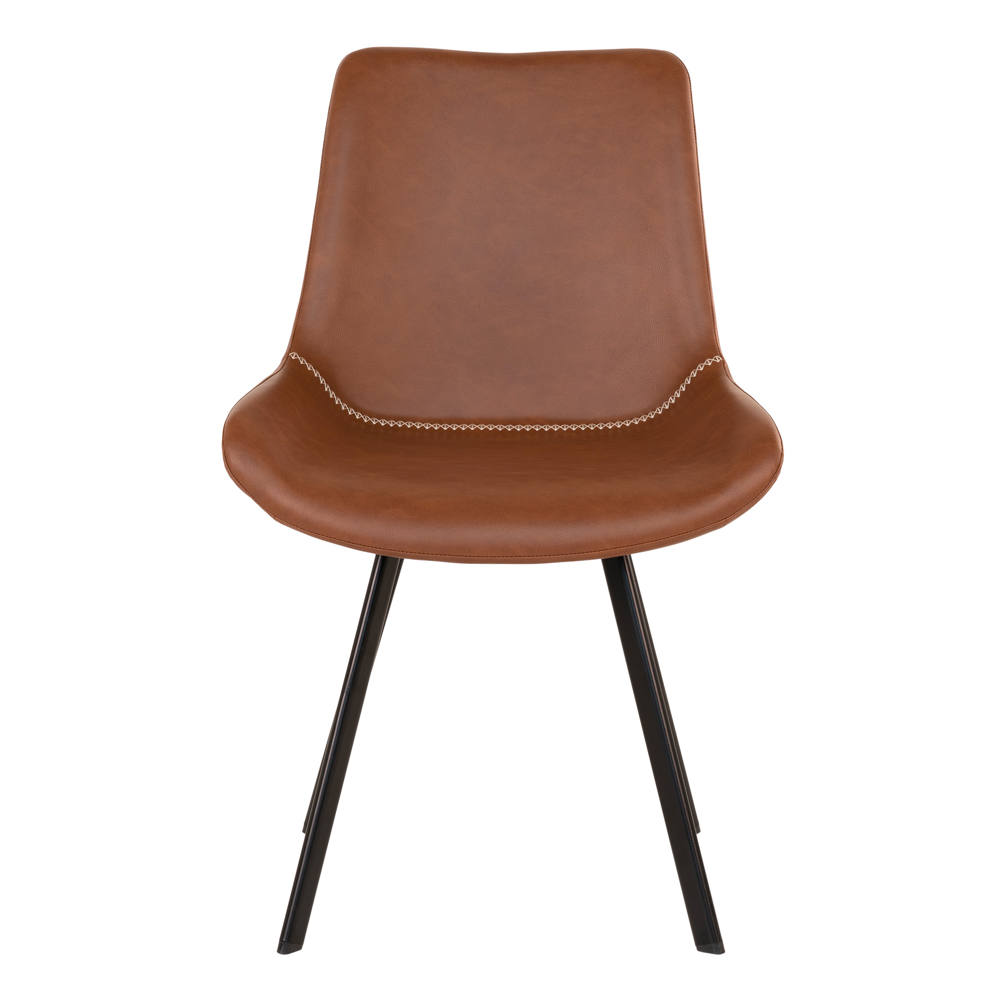 Se House Nordic Memphis Spisebordsstol - brun PU med sorte ben 86 hos Hoejgaardbrugskunst.dk
