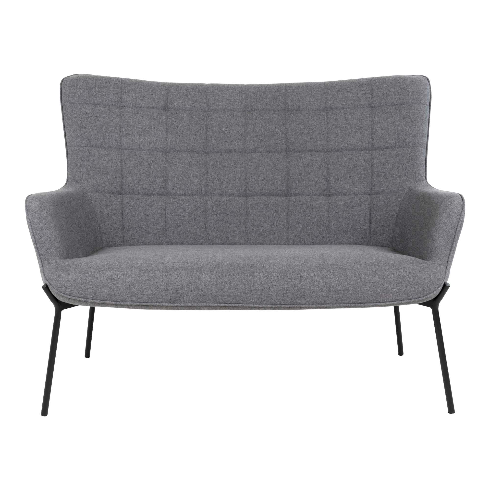 House Nordic Glasgow Sofa - grå med sorte ben 128