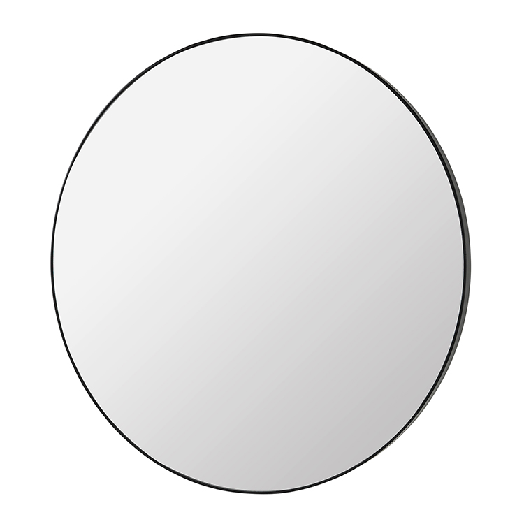 2: BROSTE COPENHAGEN Complete vægspejl - klar/sort spejlglas/træ, rund (Ø110)
