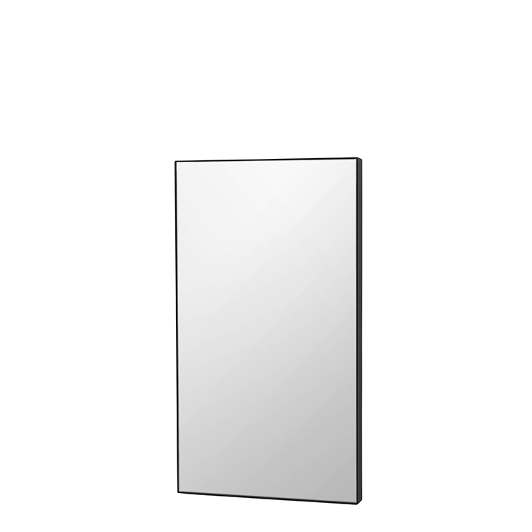 1: BROSTE COPENHAGEN Complete vægspejl - klar/sort spejlglas/metal, rektangulær (110x60)