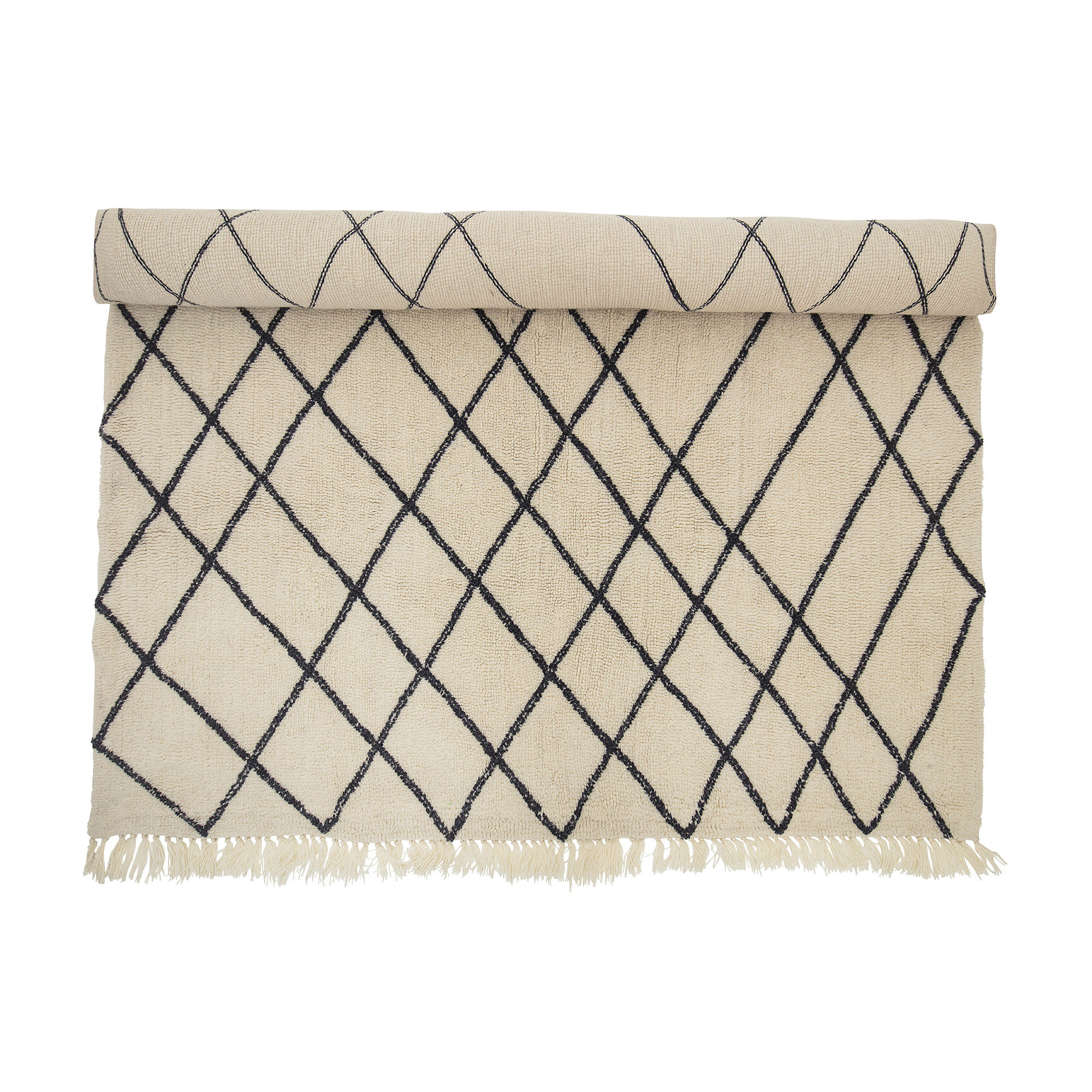 BLOOMINGVILLE gulvtæppe - natur uld/bomuld, rektangulær (300x200)