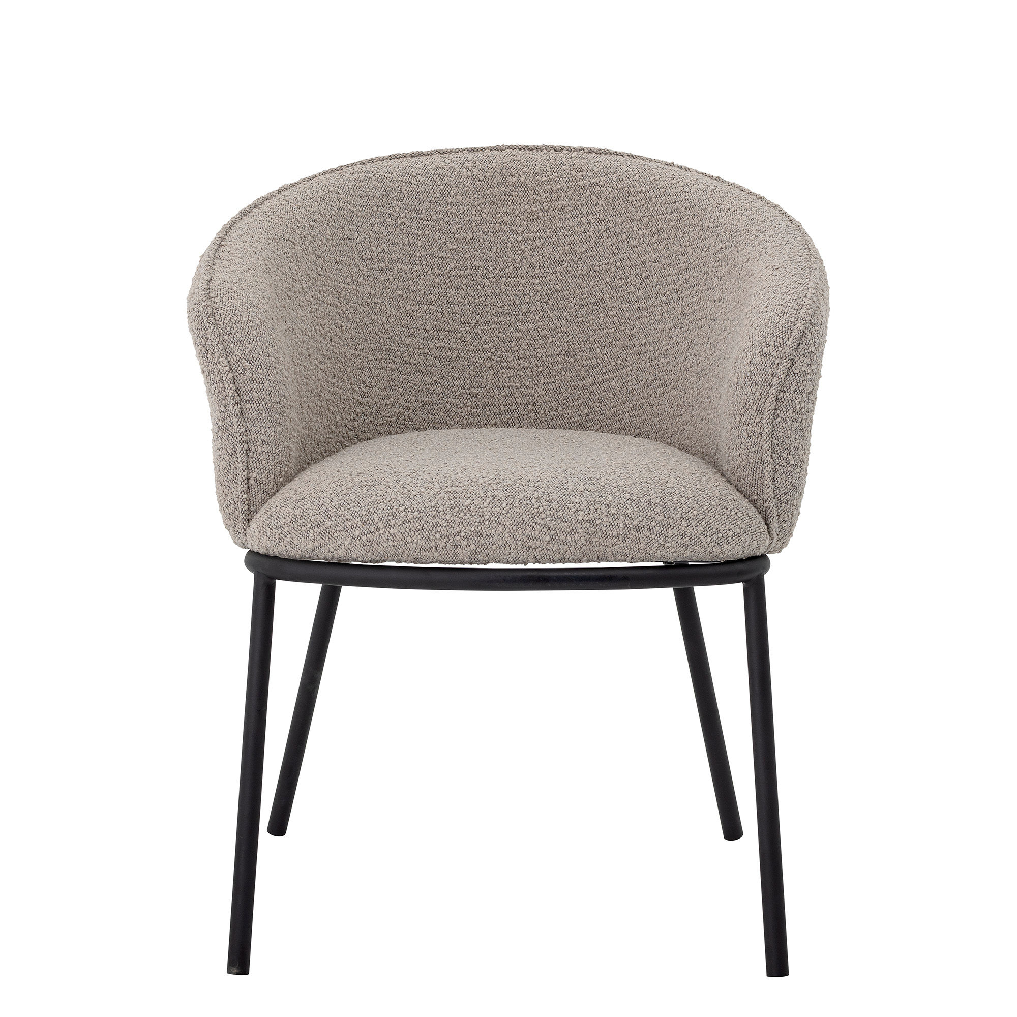 BLOOMINGVILLE Cortone spisebordsstol, m. armlæn - grå polyester og sort metal