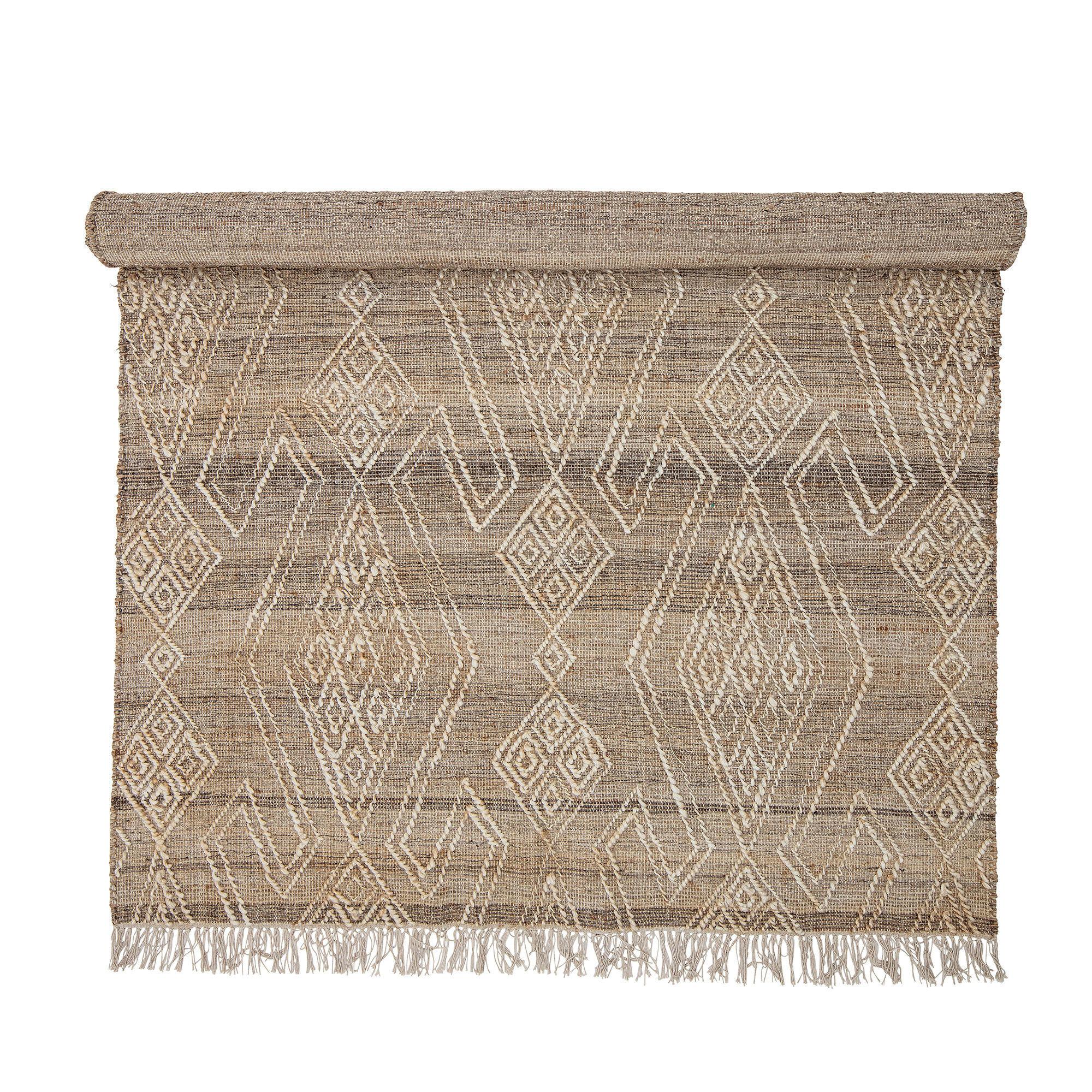BLOOMINGVILLE Rupen gulvtæppe, rektangulær - natur jute/uld/bomuld (215x150)