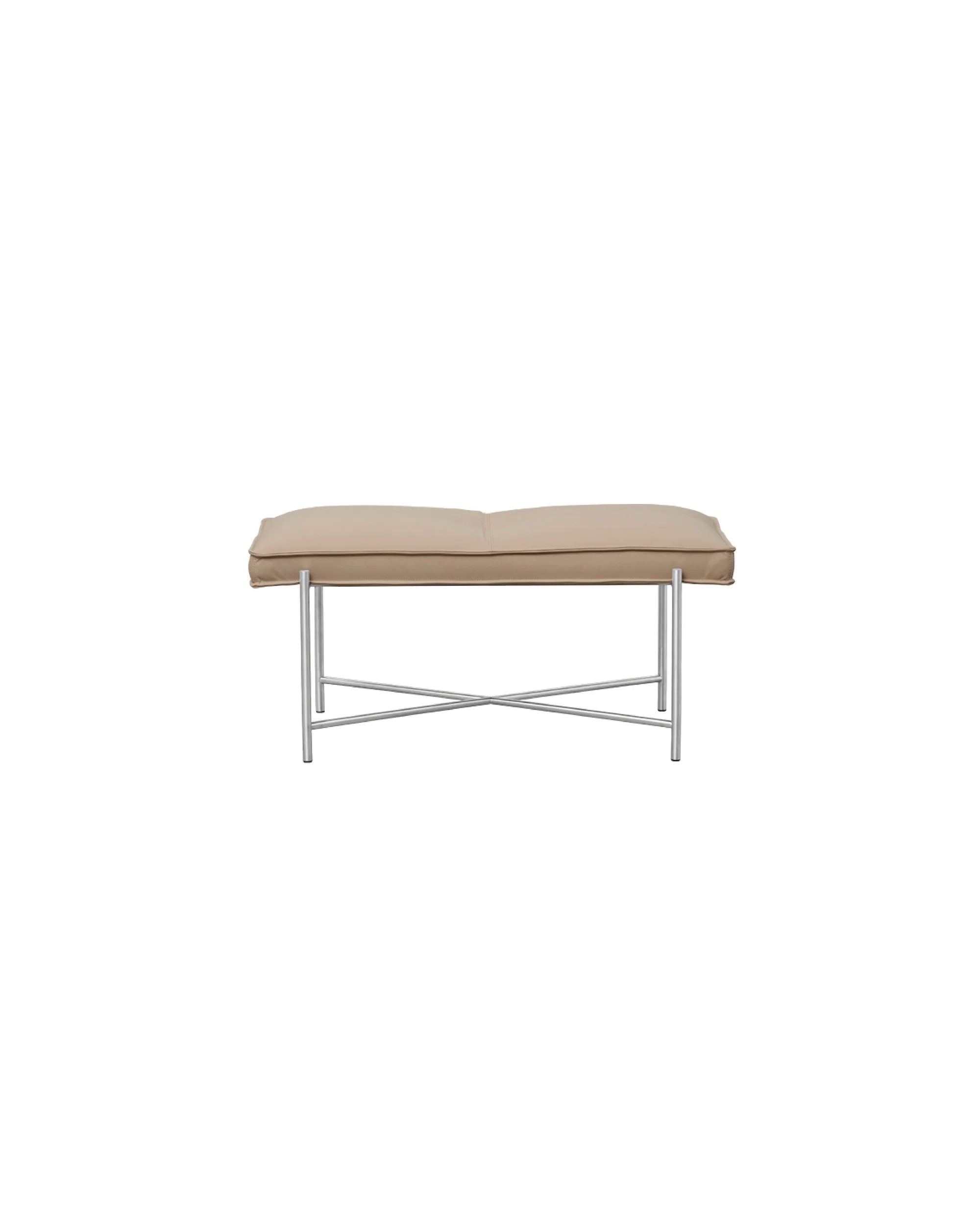 HandvĂrk Piano Bench Stainless Steel Frame Light Cream