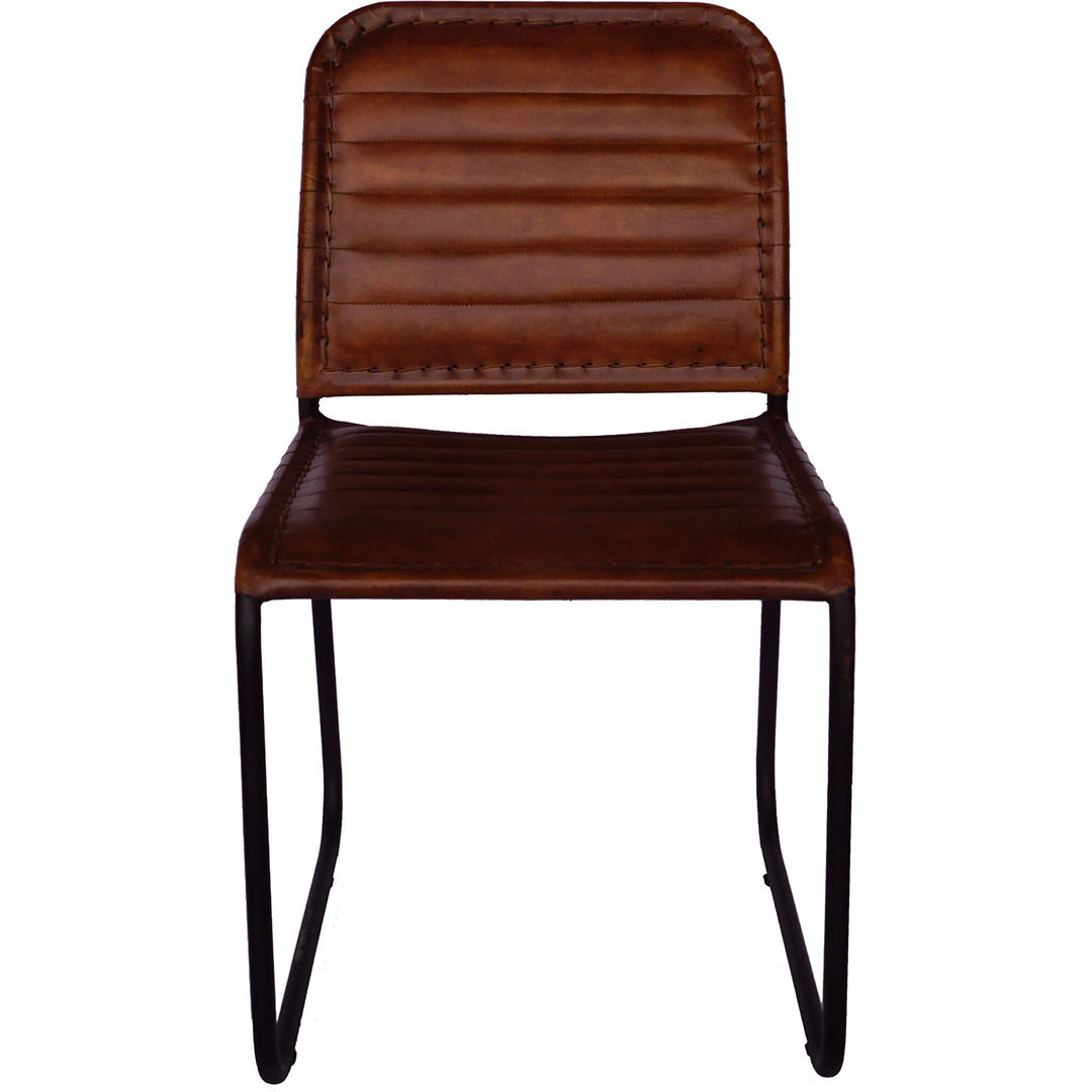 11: Spisebordstol i brun læder