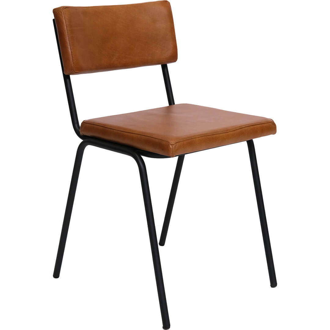 11: Trademark Living Diner stol med lædersæde - brun 78