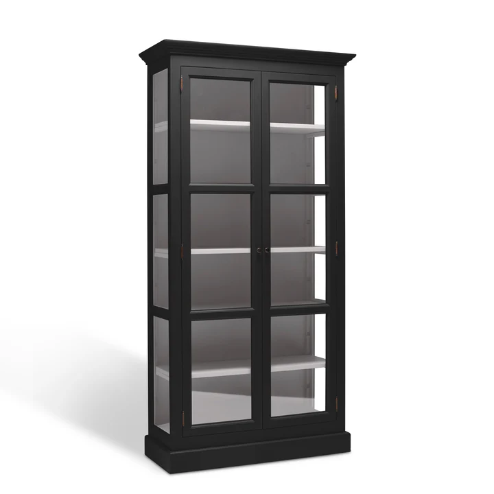 LIVINGOODIES LILLE VITRINSKAB CARLINGTON ORIGINAL SORT/GRÅBRUN - 145