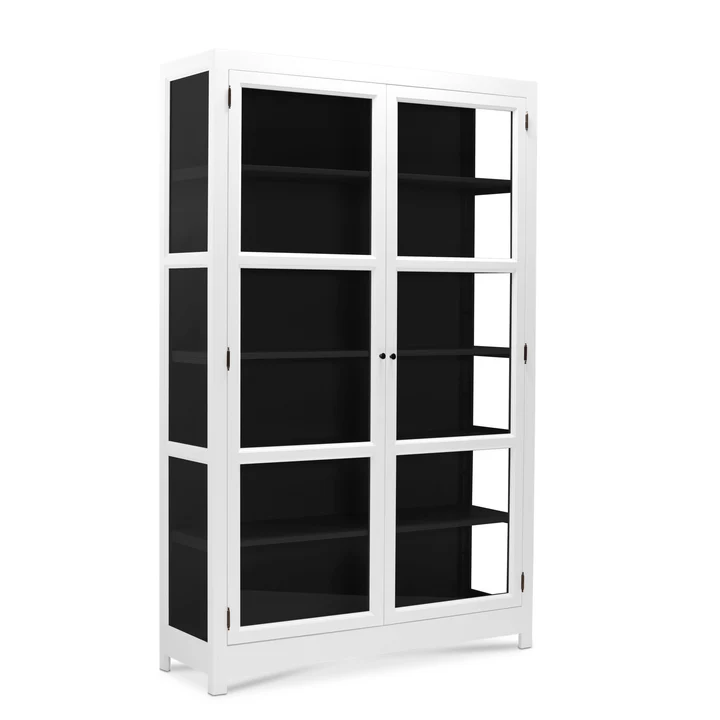LIVINGOODIES VITRINSKAB CARLINGTON MELLEM HVID/SORT - 100