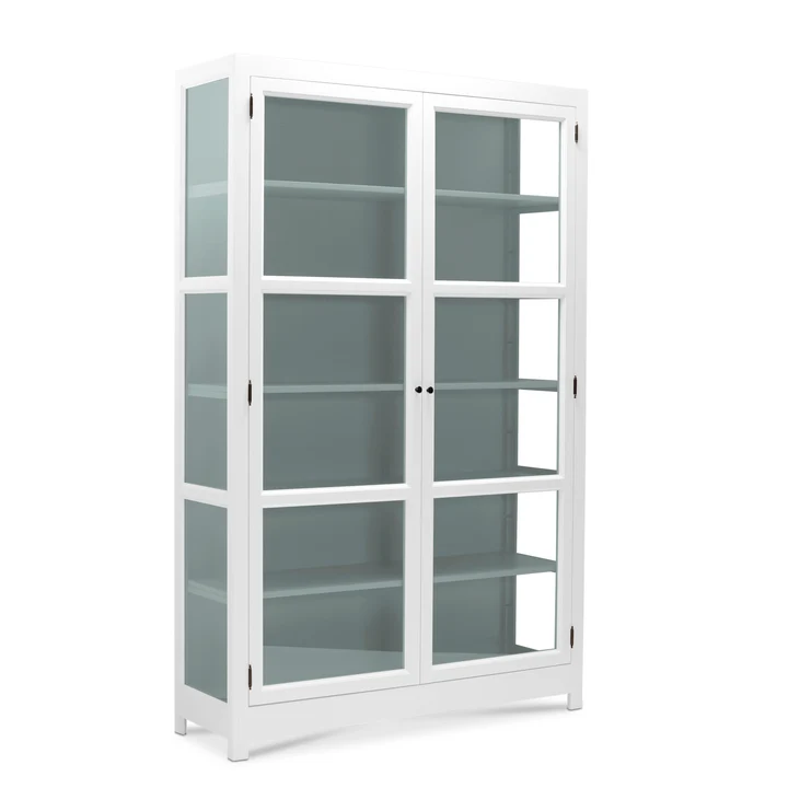 LIVINGOODIES VITRINSKAB CARLINGTON MELLEM HVID/GRØN - 100