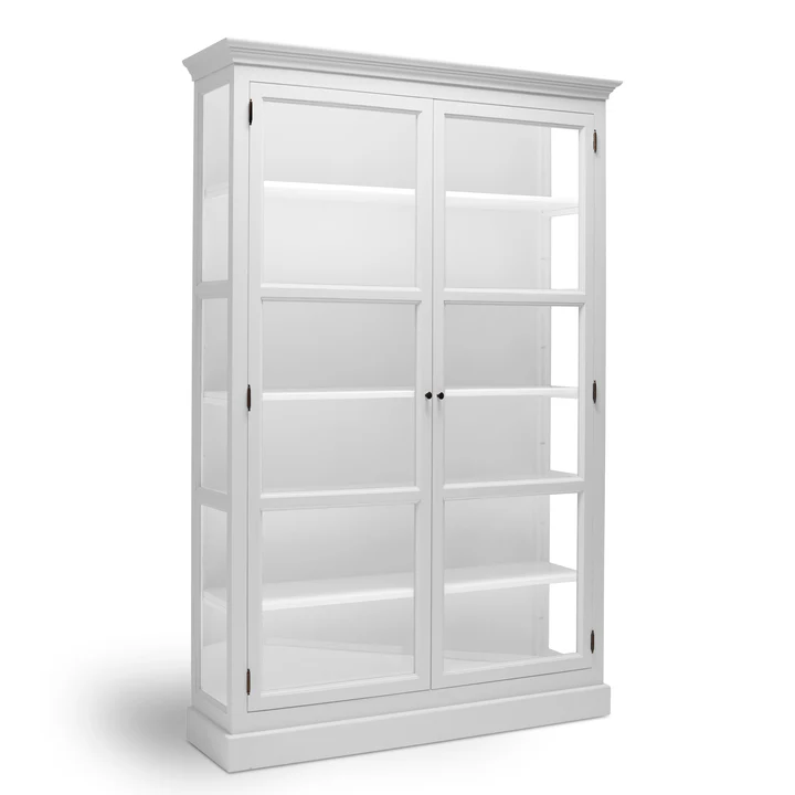 LIVINGOODIES HØJ VITRINSKAB CARLINGTON MEDIUM HVID/HVID - 120