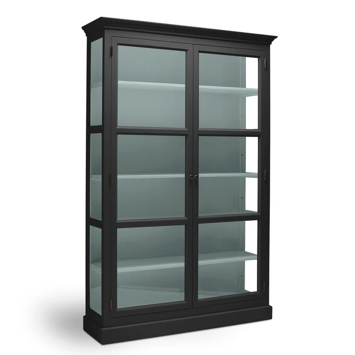 LIVINGOODIES HØJ VITRINSKAB CARLINGTON MEDIUM SORT/GRØN - 120