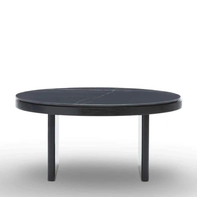 ANZA COFFEE TABLE BLACK MARQUINA MARBLE/STAINED BLACK OAK PLEASE WAIT TO BE SEATED - 65