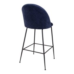 House Nordic Lausanne Bar Stol - bl� velour med sorte ben 108