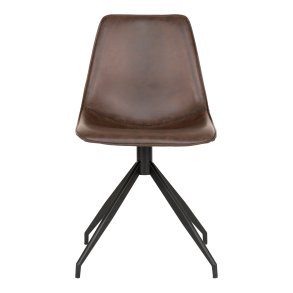 House Nordic Monaco Dining Chair w. Swivel - Drejestol i m�rkebrun PU - 86