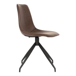House Nordic Monaco Dining Chair w. Swivel - Drejestol i m�rkebrun PU - 86