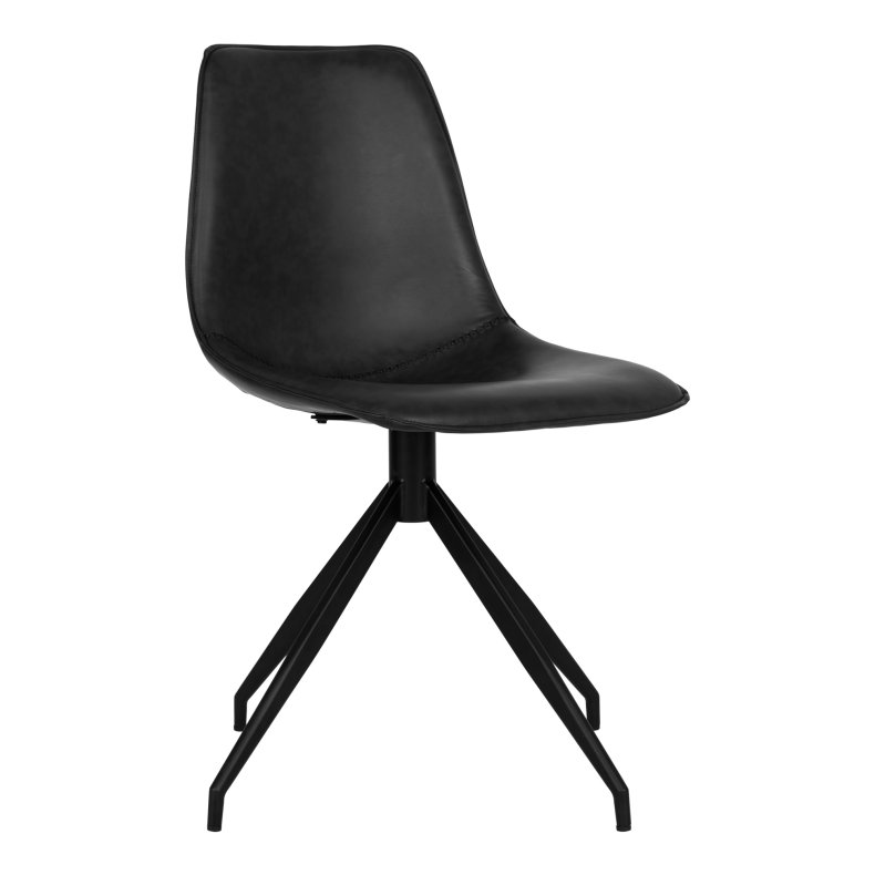 House Nordic Monaco Dining Chair w. Swivel - Drejestol i sort PU - 86