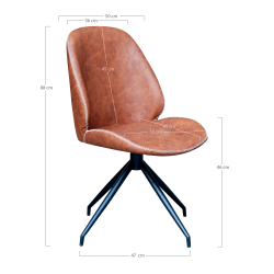 HOUSE NORDIC MONTE CARLO SPISEBORDSSTOL M/DREJEFOD BRUN PU L�DER - 88