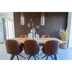 HOUSE NORDIC MONTE CARLO SPISEBORDSSTOL M/DREJEFOD BRUN PU L�DER - 88