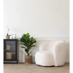 HOUSE NORDIC SETUBAL LOUNGESTOL IMITERET PELS OFF-WHITE - 88