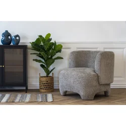 HOUSE NORDIC NAZARE LOUNGESTOL BEIGE STOF - 87