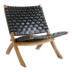 HOUSE NORDIC PERUGIA FOLDESTOL L�DER SORT - 73