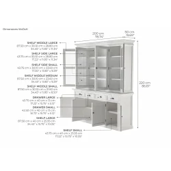 NOVASOLO HALIFAX KLASSISK HVID REOL MED 4 GLASD�RE - 200