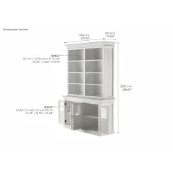 NOVASOLO HALIFAX KLASSISK HVID REOL MED 4 GLASD�RE - 145