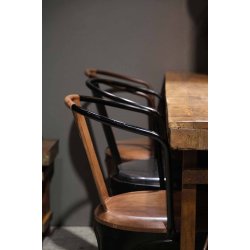 TRADEMARK LIVING STOL L�DER/SORT STEL - 80