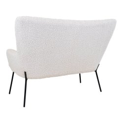 House Nordic Glasgow Sofa - hvid kunstig lammeskind med sorte ben 128