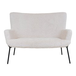 House Nordic Glasgow Sofa - hvid kunstig lammeskind med sorte ben 128