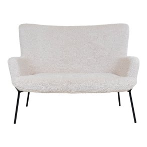 House Nordic Glasgow Sofa - hvid kunstig lammeskind med sorte ben 128