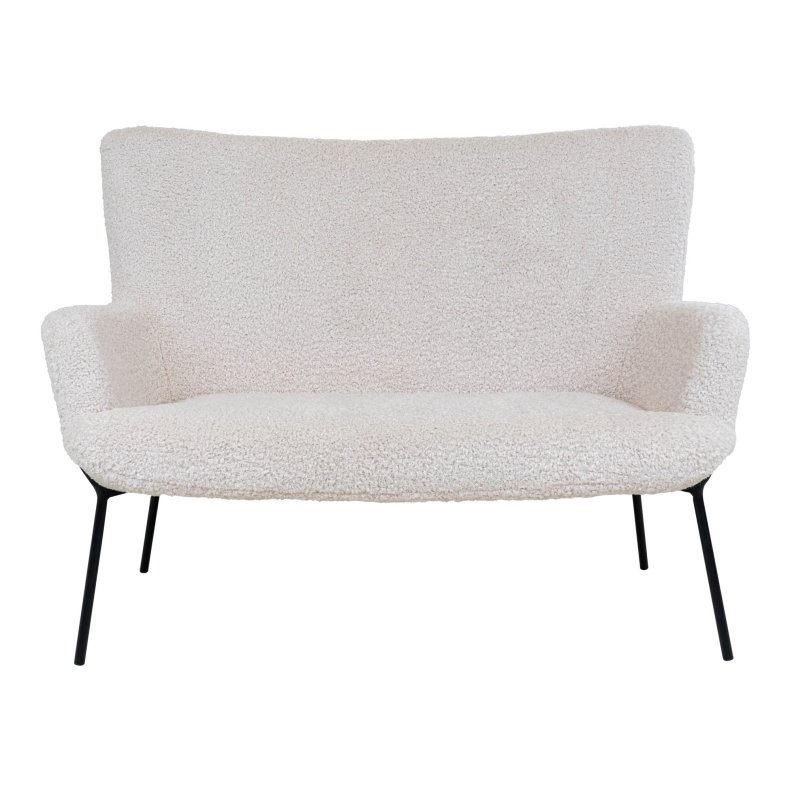 House Nordic Glasgow Sofa - hvid kunstig lammeskind med sorte ben 128