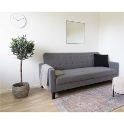 House Nordic Milton Sovesofa mrkegr med ben i birketr - 204
