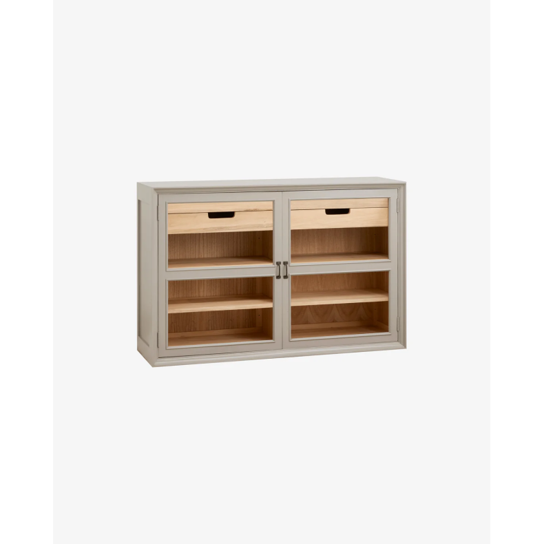 NORDAL VIVA VITRINESKAB M/2 L�GER LAV GR�/NATUR - 96