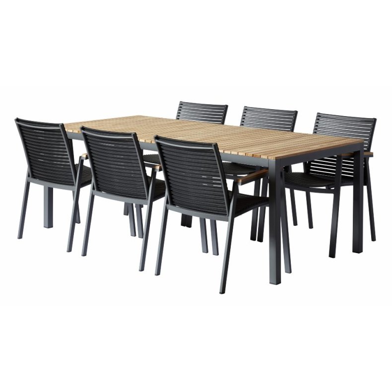 CINAS ORIGINAL MOOD EXTREME BORD/STOLE ALU/TEAK ANTRACIT - 167,5