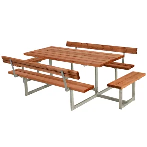 PLUS BASIC BORD/BNKEST M/2 RYGLN OG 2 PBYGNINGER TEAK - 260