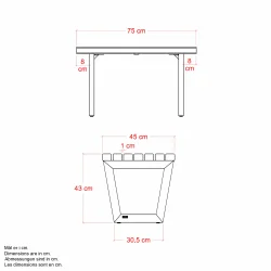 PLUS SIESTA LIVING SKAMMEL/BORD - 75