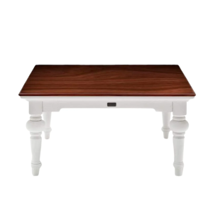 NOVASOLO PROVENCE ACCENT HVID PATINERET & DYB BRUN KVADRATISK SOFABORD - 100