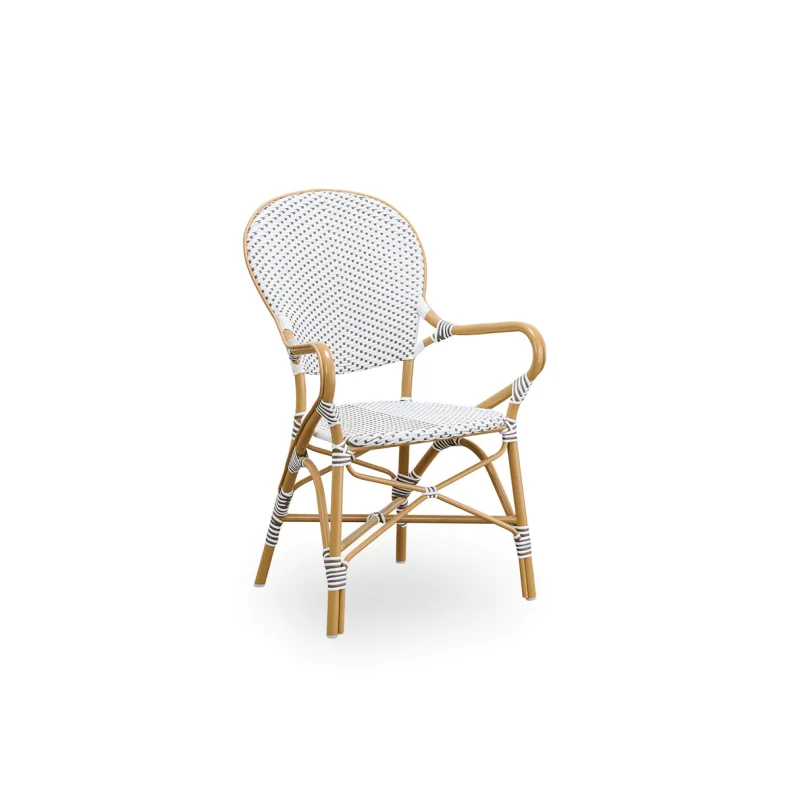 SIKA DESIGN ISABELL EXTERIOR CAFESTOL M/ ARMLN HVID M/ CAPPUCHINO PRIK - 92