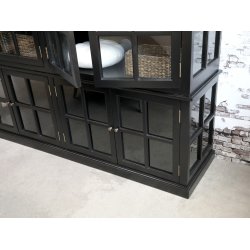 CHIC ANTIQUE MARSEILLE VITRINESKAB M/8 LGER SORT - 220