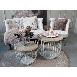 CHIC ANTIQUE SOFABORD M/TRLG HVID - 57