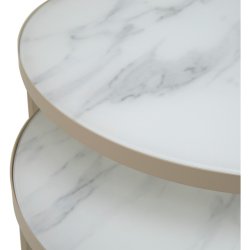 LENE BJERRE NAKAMEGURO SOFABORD BEIGE MARMOR - D70/50