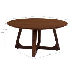 House Nordic Hellerup sofabord valnd finer - 75 cm