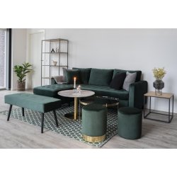 House Nordic Bolzano Sofabord - marmor look og messing ben 70