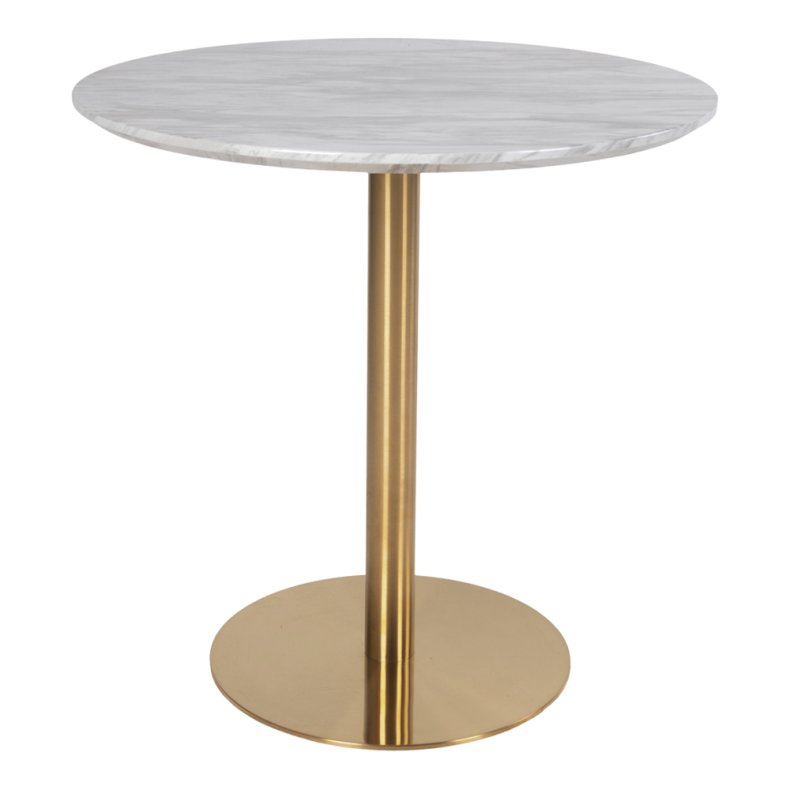 House Nordic Bolzano Spisebord - top i marmorlook og ben i messinglook 90