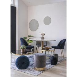 House Nordic Bolzano Spisebord - top i marmorlook og ben i messinglook 110