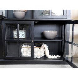 CHIC ANTIQUE MARSEILLE VITRINESKABE M/4 LGER SORT - 196